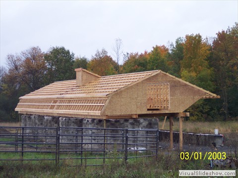 Roof is framed