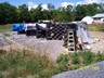 Tarp tires to keep rain out