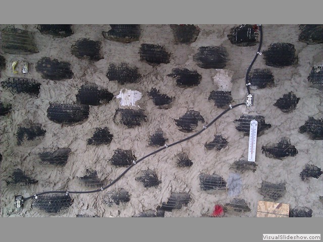 Electrical conduit will be buried in cement