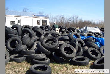 Gathered the 1,500 tires needed